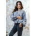 Embroidered blouse "Flower Fantasy" gray